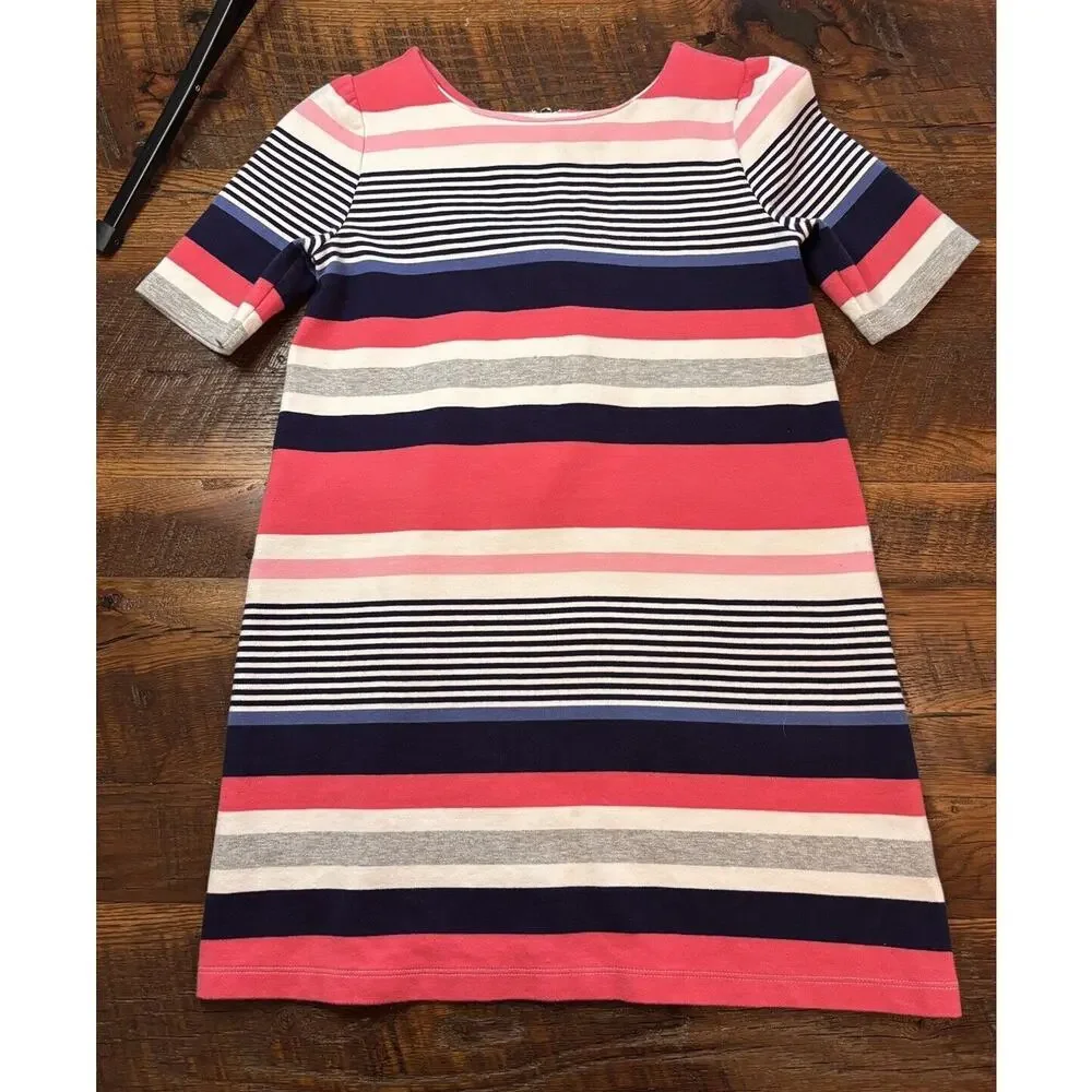 EUC Gymboree Striped Dress Little Girl Size 10 Blue White Pink
